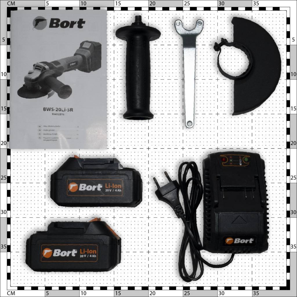 Комплектация угловой шлифмашины Bort BWS-20Li-SR Обзор на угловую шлифмашину Bort BWS-20Li-SR
