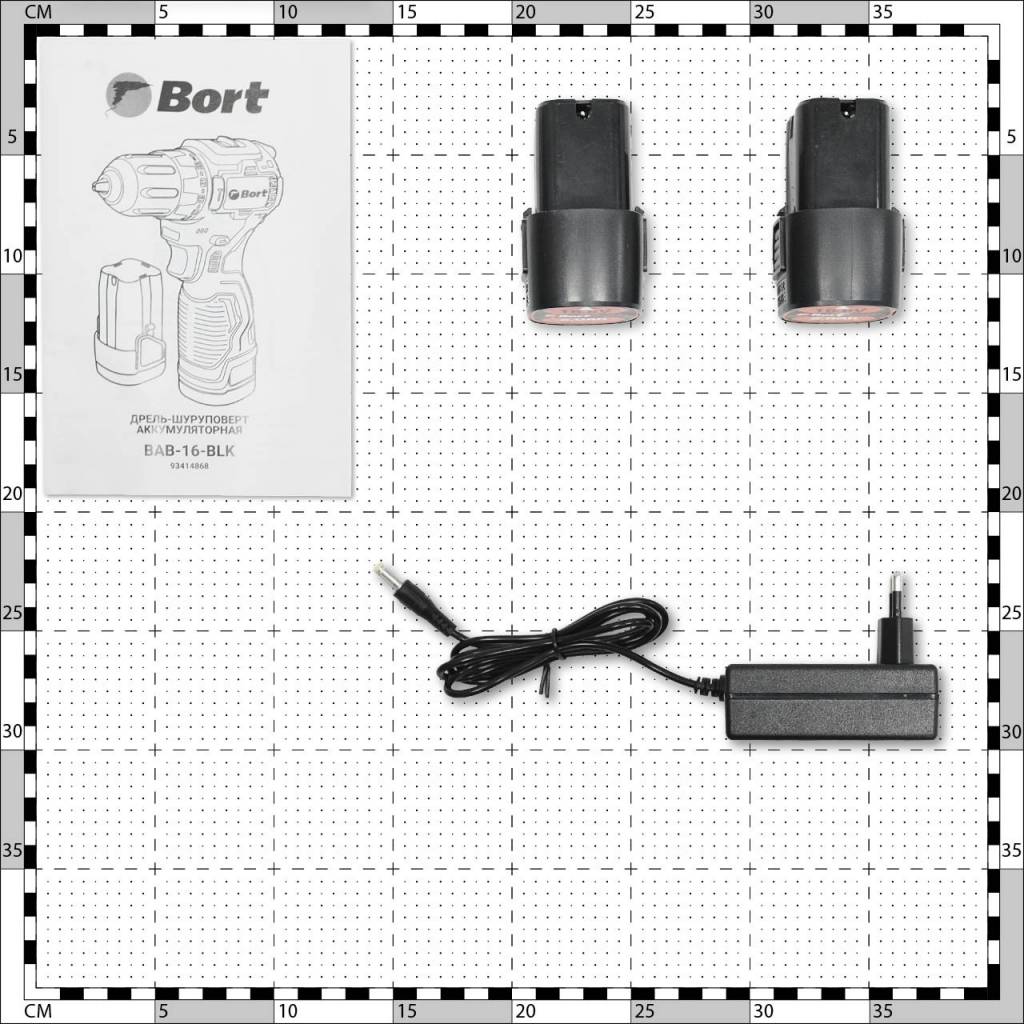 Комплетация дрели-шуруповерта Bort BAB-16-BLK Обзор дрели-шуруповерта Bort BAB-16-BLK