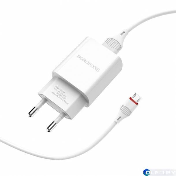 Зарядное устройство BOROFONE BA19A, 2 in 1: 1xUSB + microUSB