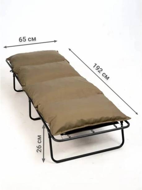 Раскладушка MishLex 192x65 см + тюфяк (хаки)