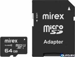 Карта памяти microSDXC Mirex 13613-AD10SD64 (64Gb) 