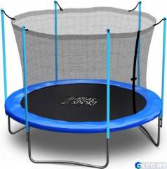 Батут Atlas Sport 252 см (8ft) с внутренней сеткой и лестницей BLUE 