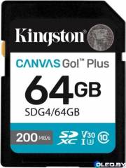 Карта памяти SDXC Kingston Canvas Go Plus Gen4 SDG4 (64Gb) 