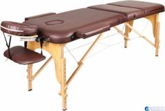 Массажный стол Atlas Sport 70 см складной 3-с деревянный (коричневый) 