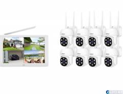 Беспроводной WiFi комплект видеонаблюдения на 8 камер 2Mp с экраном Sricam NVS009 