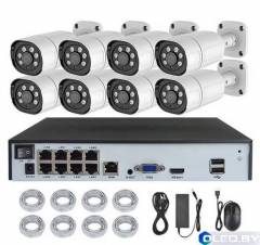 Комплект IP видеонаблюдения на 8 камер XPX K3708 3 MP POE + Audio 
