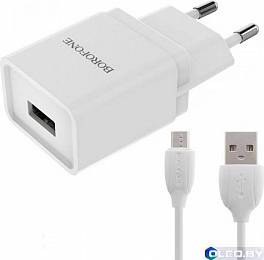 Зарядное устройство BOROFONE BA19A, 2 in 1: 1xUSB + microUSB 