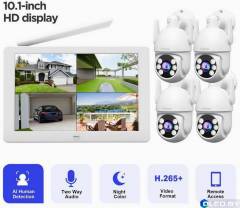 Беспроводной WiFi комплект видеонаблюдения на 4 камеры 2Mp с экраном Sricam NVS009 