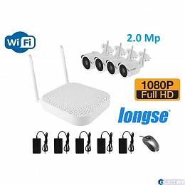 Беспроводной WiFi комплект видеонаблюдения 4 камеры Longse LS-2004 