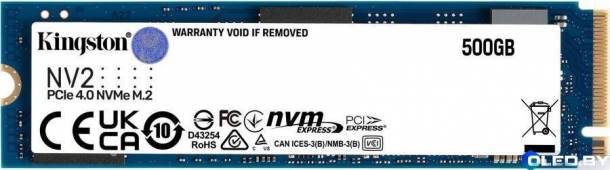 Kingston SSD диск SNV2S/500G 500GB NV2 PCIe 4.0 NVMe M.2