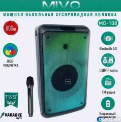 Напольная беспроводная колонка Mivo MD-108 с караоке 