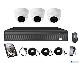 Комплект видеонаблюдения для автобусов и фур на 3 камеры 12v 