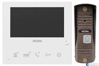 Комплект видеодомофона Arsenal Афина Pro (белый) + Триумф Pro (коричневый) 