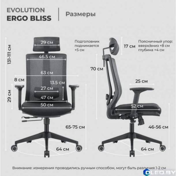Кресло компьютерное EVOLUTION ERGO BLISS (черный)