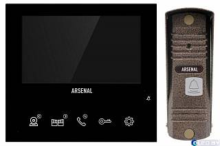 Комплект видеодомофона Arsenal Афина Pro (черный) + Триумф Pro (коричневый) 