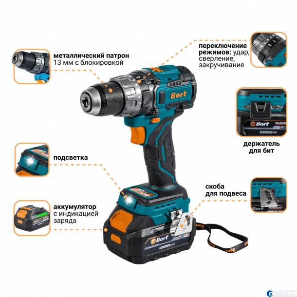 Дрель-шуруповерт Bort BAB-21U