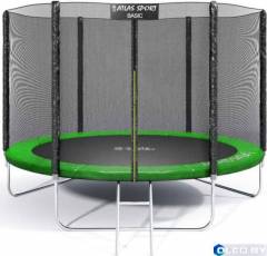 Батут Atlas Sport 312см (10ft) BASIC (3 ноги) с внешней сеткой и лестницей GREEN 