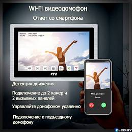 Видеодомофон CTV M5102 AHD c Wifi (черный) 