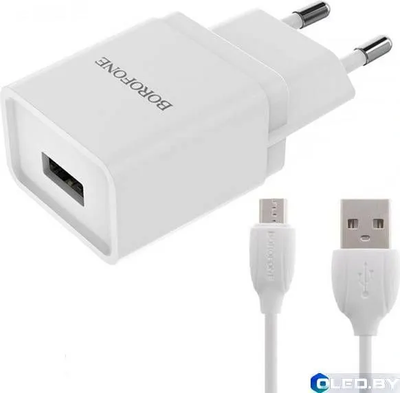 Зарядное устройство BOROFONE BA19A, 2 in 1: 1xUSB + microUSB